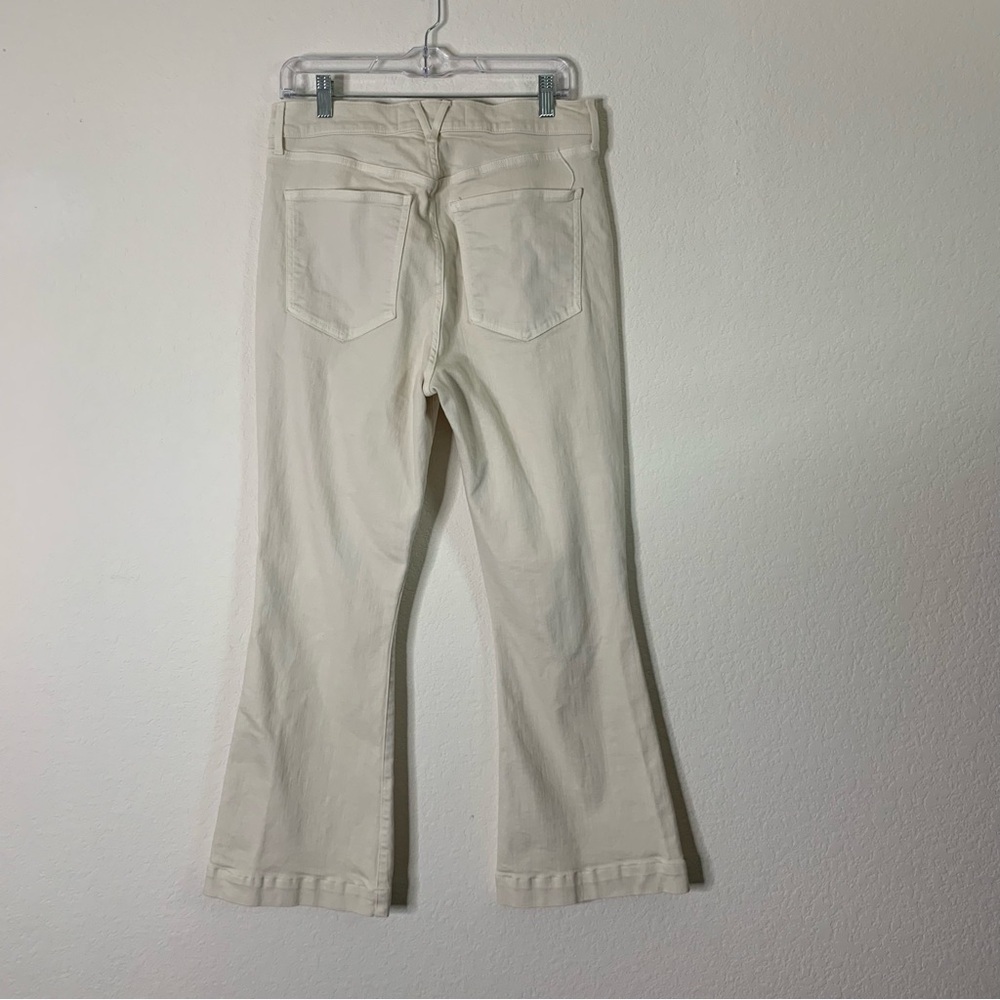Veronica Beard Carson High Rise Ankle Flare Jeans in Ecru 31 - Picture 5 of 9